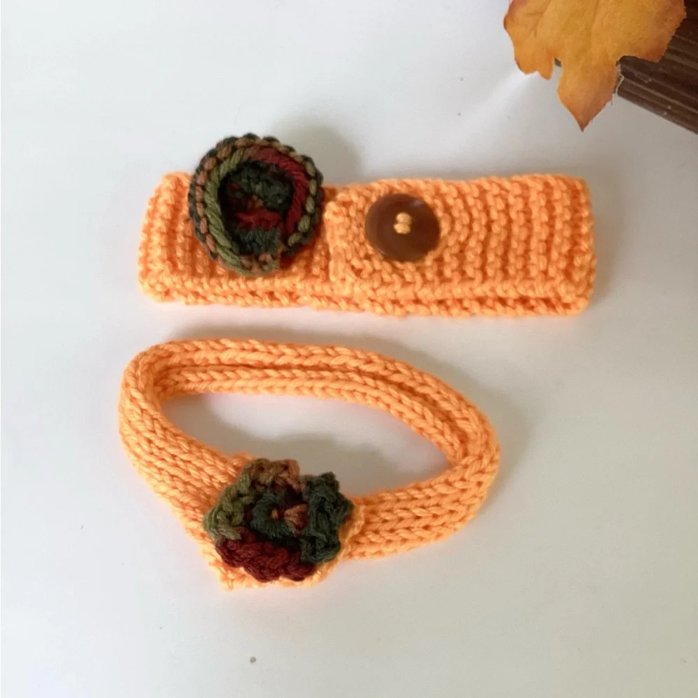 Pet Dog Collar Covers Fall Orange Brown Floral